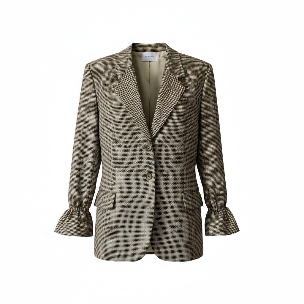 Straight fit houndstooth blazer