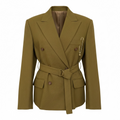 Belted blazer moss green