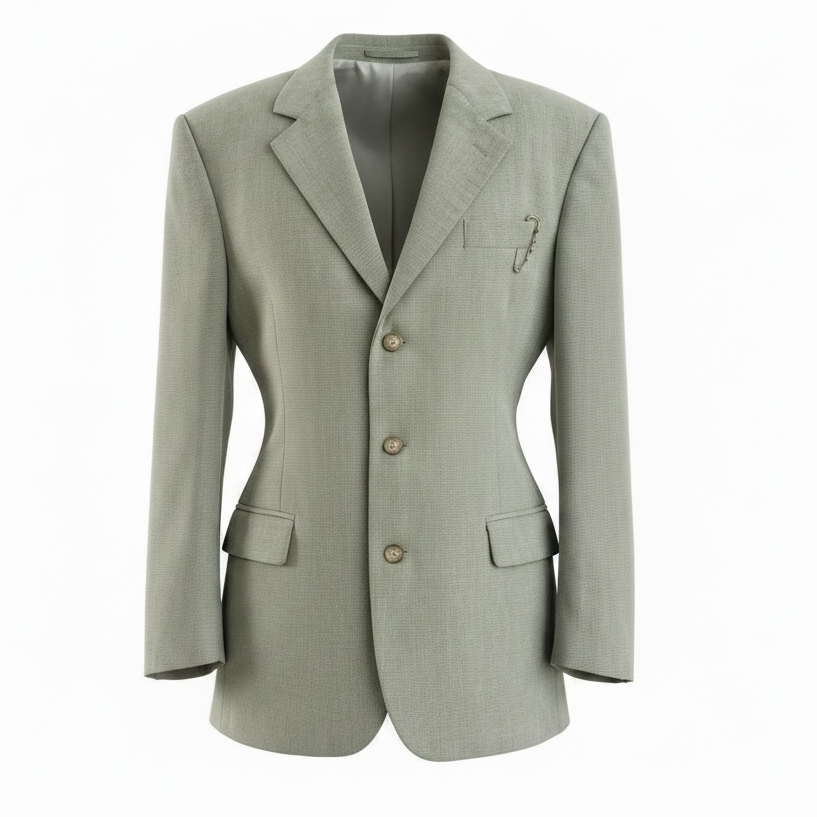 Grey/green blazer with adjustable waist