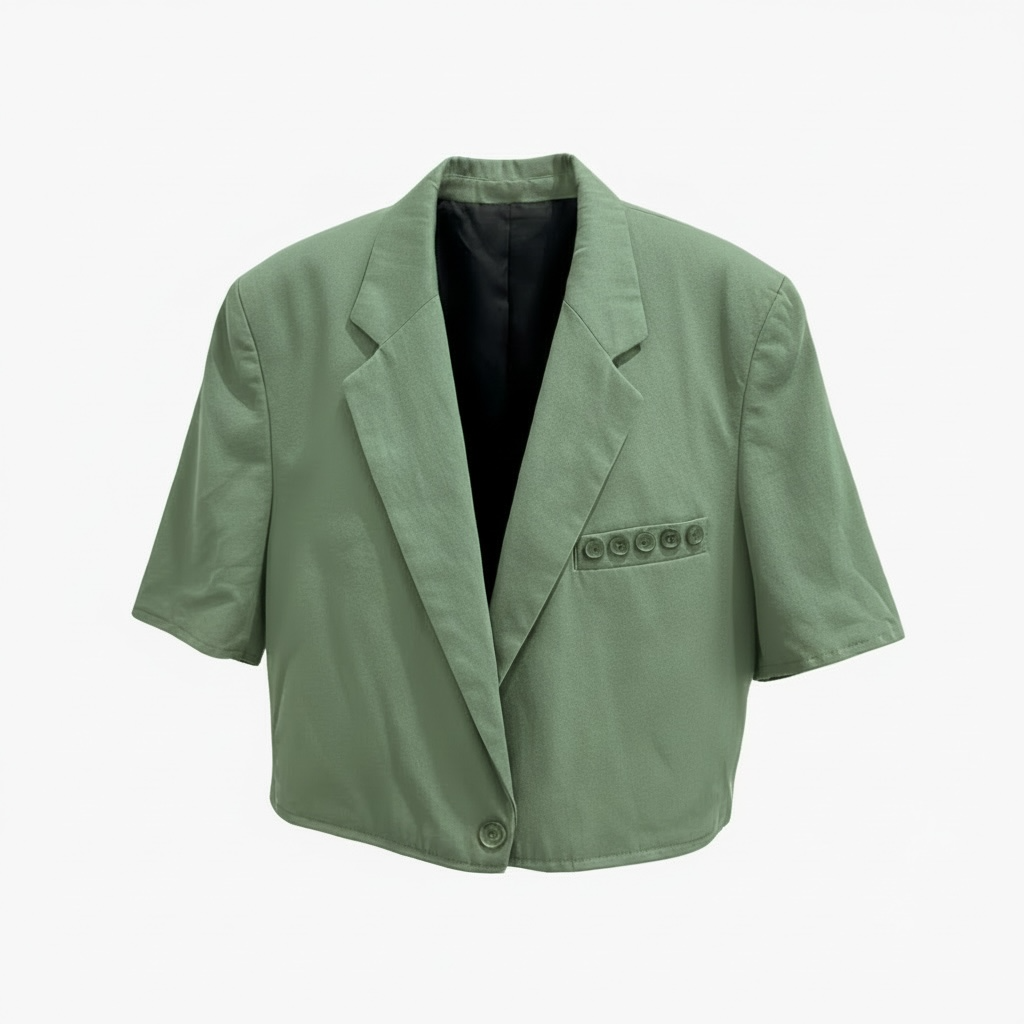 Cropped green blazer