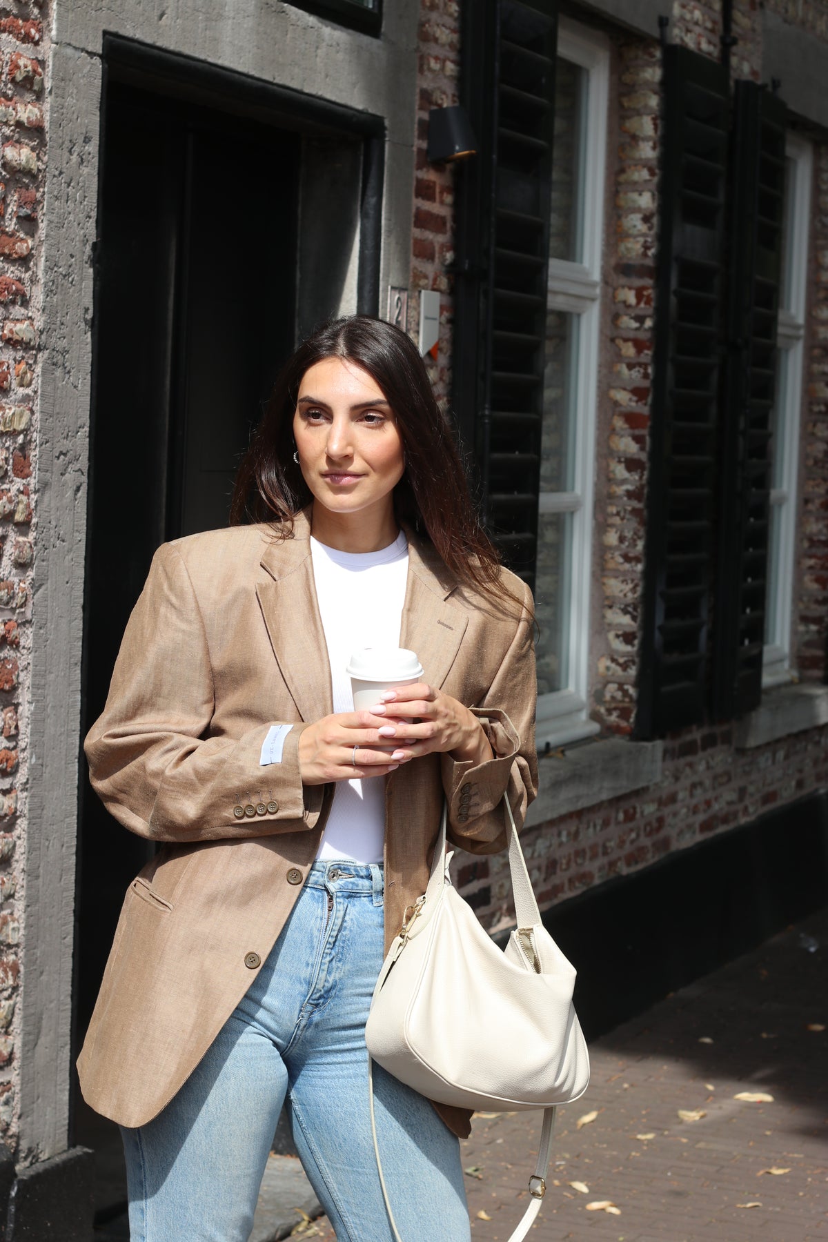 Gold/brown linen blazer