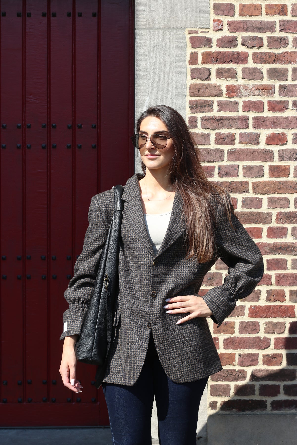 Brown-black pattern blazer