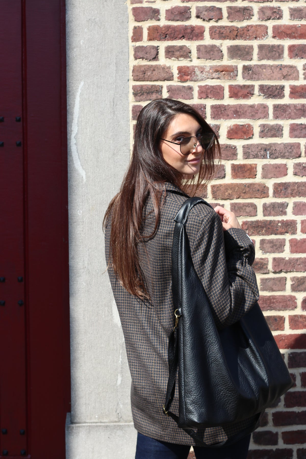 Brown-black pattern blazer