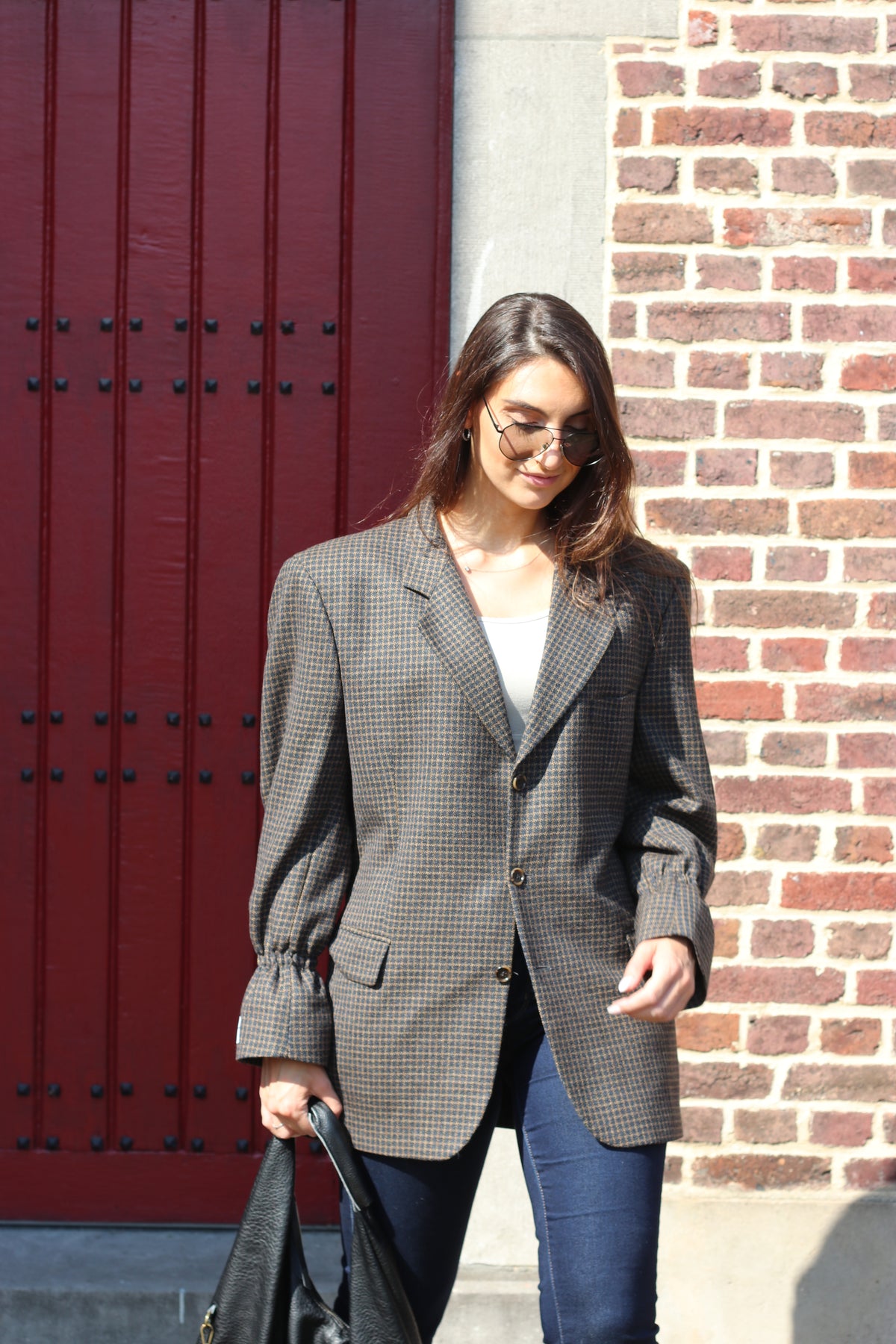 Brown-black pattern blazer