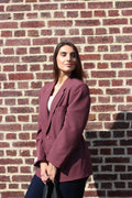 Dusty burgundy blazer with adjustable waist