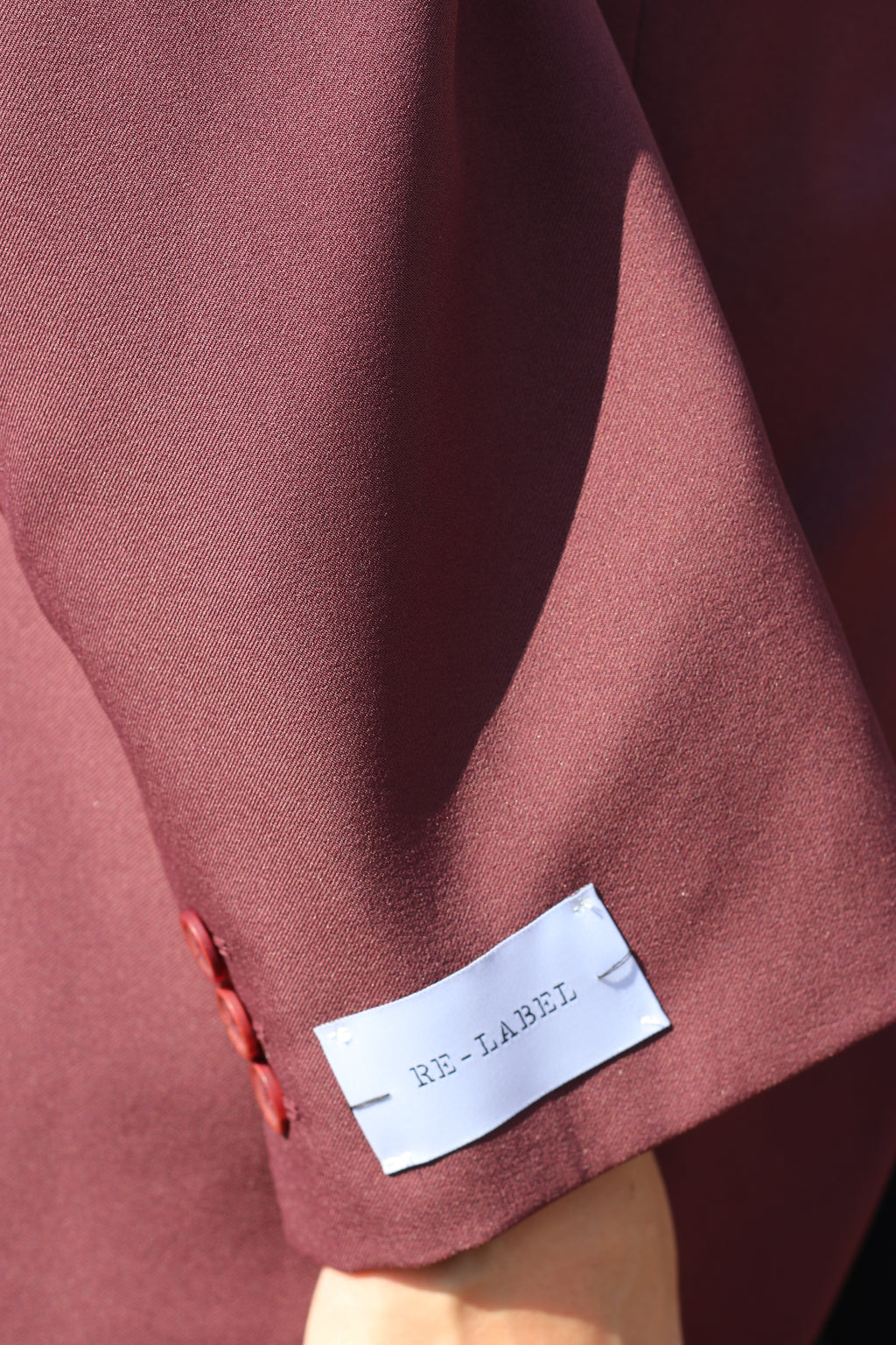 Dusty burgundy blazer with adjustable waist
