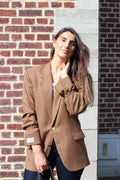 Brown blazer with elastic sleeves