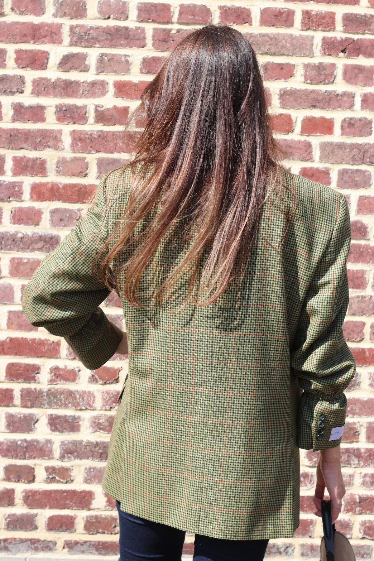 Mustard houndstooth blazer