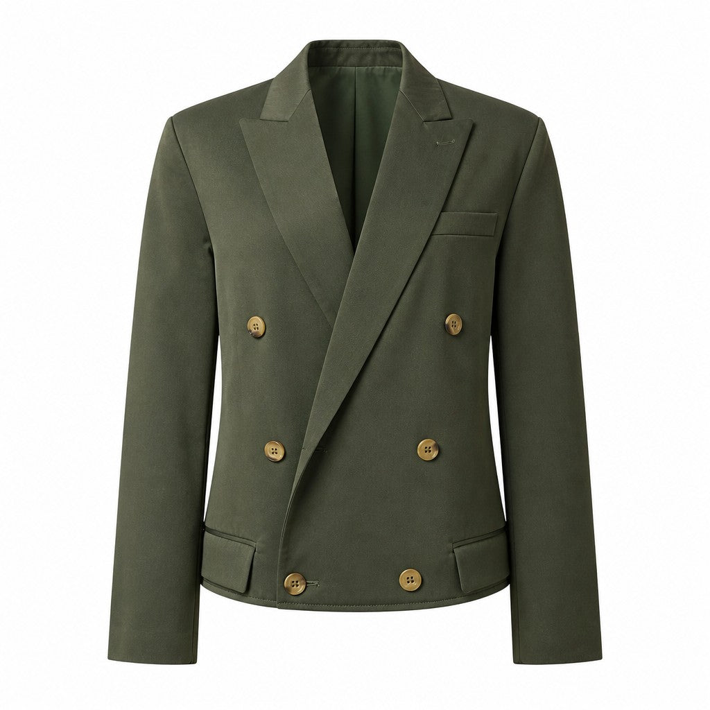 Green cropped blazer