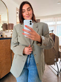 Grey/green blazer with adjustable waist