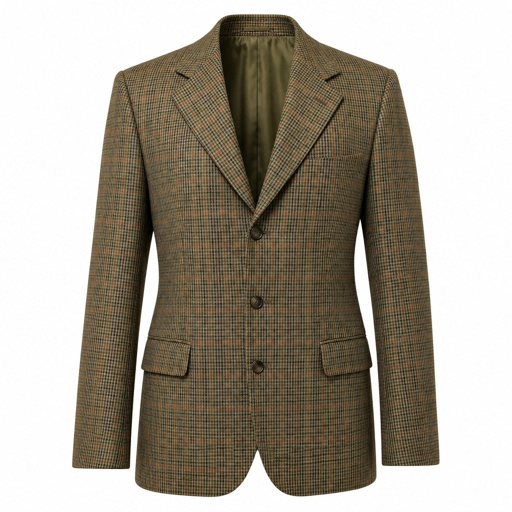Brown checkered blazer adjustable waist