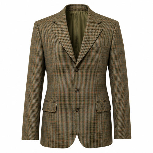 Brown checkered blazer adjustable waist