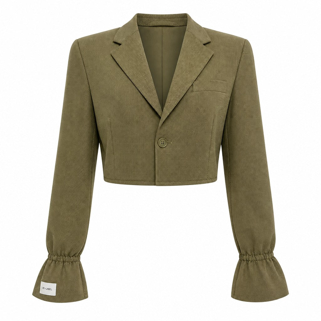 Green/grey cropped blazer